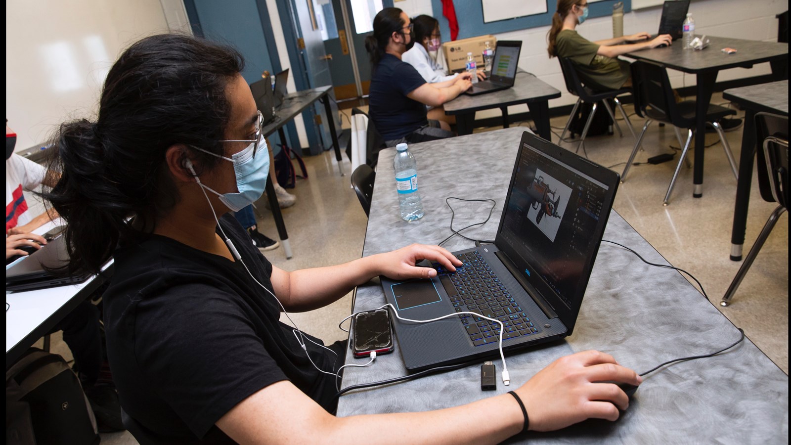Game On is a game design jam where students come to learn coding, prototyping, game design and more. Participants are challenged to create their own games and game design elements in a collaborative setting.